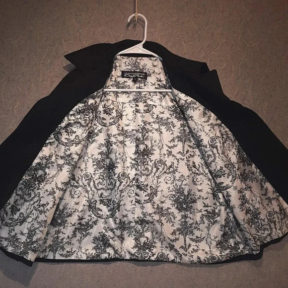 WINDRIDGE CHERYL NASH Black Embossed  Cropped Blazer Size Small - Picture 2 of 12